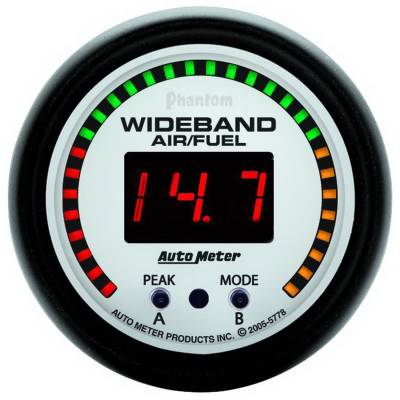 AutoMeter GAUGE, AIR/FUEL RATIO-PRO, 2 1/16" , 10:1-20:1, DIGITAL W/ PEAK & WARN, PHANTOM 5778