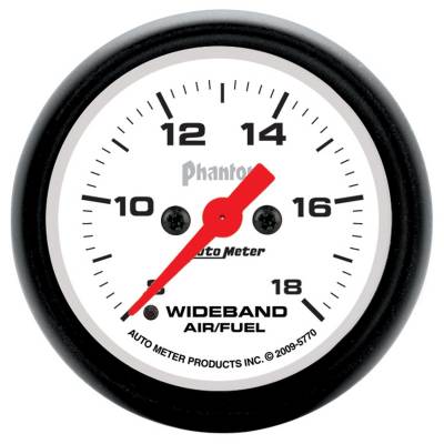 AutoMeter GAUGE, AIR/FUEL RATIO-WIDEBAND, ANALOG, 2 1/16" , 8:1-18:1, STEPPER MTR, PHANTOM 5770