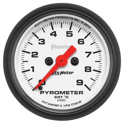 AutoMeter GAUGE, PYROMETER (EGT), 2 1/16" , 900 Degrees C, DIGITAL STEPPER MOTOR, PHANTOM 5744-M