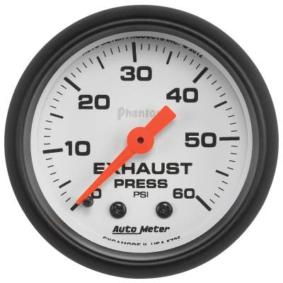 AutoMeter GAUGE, EXHAUST PRESS, 2 1/16" , 60PSI, MECHANICAL, PHANTOM 5725