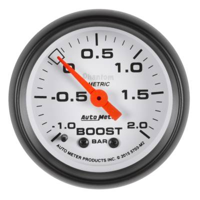 AutoMeter GAUGE, VAC/BOOST, 2 1/16" , -1 - +2 BAR, MECHANICAL, PHANTOM 5703-M2