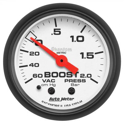 AutoMeter GAUGE, VAC/BOOST, 2 1/16" , 60CMHG - 2.0BAR, MECHANICAL, PHANTOM 5703-M