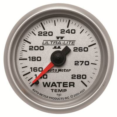 AutoMeter GAUGE, WATER TEMP, 2 1/16" , 140-280 Degrees F, MECHANICAL, ULTRA-LITE II 4931