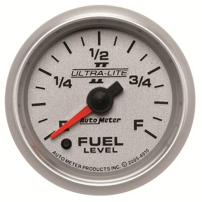 AutoMeter GAUGE, FUEL LEVEL, 2 1/16" , 0-280O PROGRAMMABLE, ULTRA-LITE II 4910