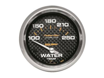 AutoMeter GAUGE, WATER TEMP, 2 5/8" , 100-250 Degrees F, ELECTRIC, CARBON FIBER 4837