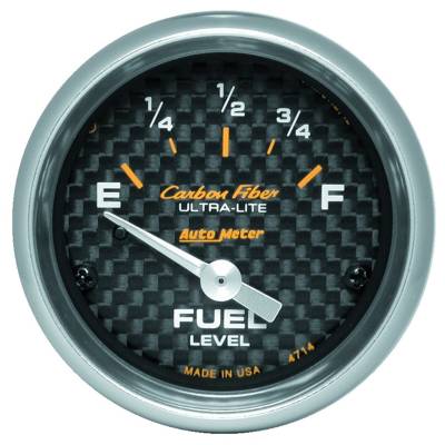 AutoMeter GAUGE, FUEL LEVEL, 2 1/16" , 0OE TO 90OF, ELEC, CARBON FIBER 4714