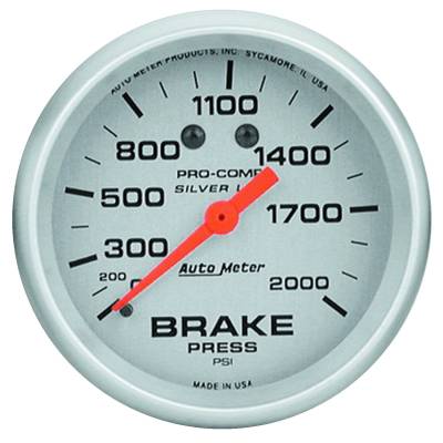 AutoMeter GAUGE, BRAKE PRESS, 2 5/8" , 2000PSI, LIQUID FILLED MECH, ULTRA-LITE 4626