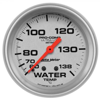 AutoMeter GAUGE, WATER TEMP, 2 5/8" , 60-140 Degrees C, MECHANICAL, ULTRA-LITE 4431-M