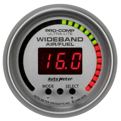 AutoMeter GAUGE, AIR/FUEL RATIO-PRO, 2 1/16", 10:1-20:1, DIGITAL W/ PEAK & WRN, ULTRA-LITE 4378