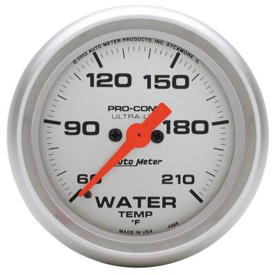 AutoMeter GAUGE,LOW WATER TEMP,2 1/16",60-210 Degrees F,DIGITAL STEPPER MOTOR,ULTRA-LITE 4369