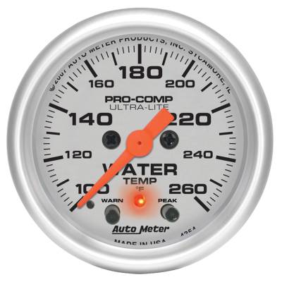 AutoMeter GAUGE,WATER TEMP,2 1/16",260 Deg. F,DIGITAL STEPPER MOTOR W/PK&WRN,ULTRA-LITE 4354