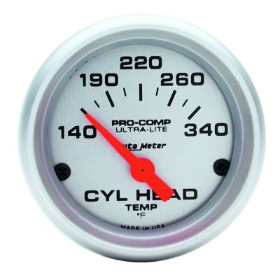 AutoMeter GAUGE, CYLINDER HEAD TEMP, 2 1/16" , 140-340 Degrees F, ELECTRIC, ULTRA-LITE 4336