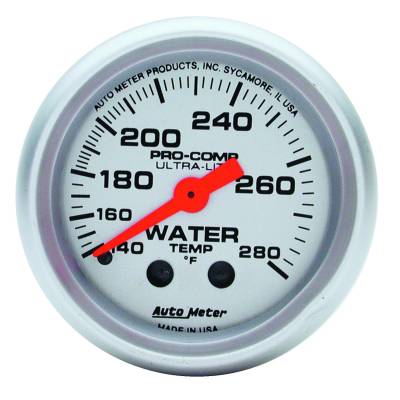 AutoMeter GAUGE, WATER TEMP, 2 1/16" , 140-280 Degrees F, MECHANICAL, ULTRA-LITE 4331