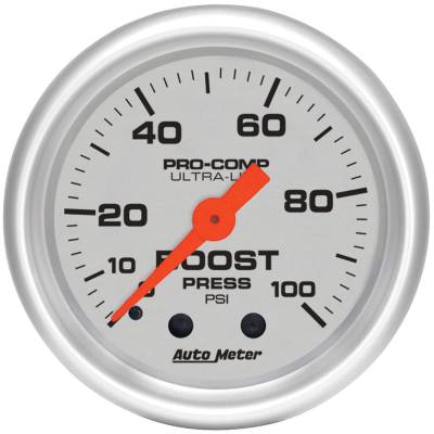 AutoMeter GAUGE, BOOST, 2 1/16" , 100PSI, MECHANICAL, ULTRA-LITE 4306