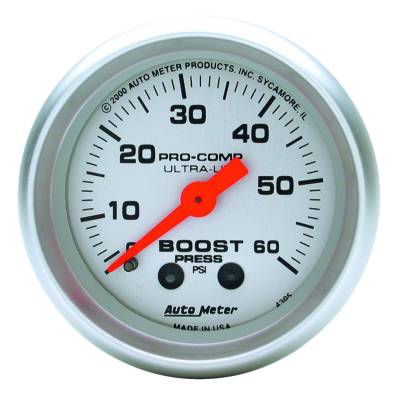 AutoMeter GAUGE, BOOST, 2 1/16" , 60PSI, MECHANICAL, ULTRA-LITE 4305