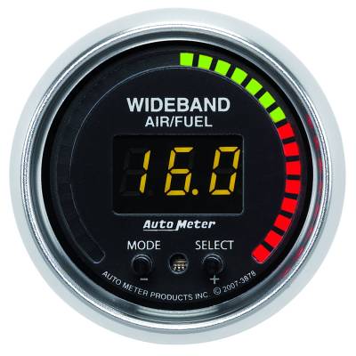 AutoMeter GAUGE, AIR/FUEL RATIO-PRO, 2 1/16" , 10:1-20:1, DIGITAL W/ PEAK & WARN, GS 3878