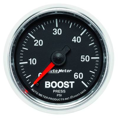 AutoMeter GAUGE, BOOST, 2 1/16" , 60PSI, MECHANICAL, GS 3805