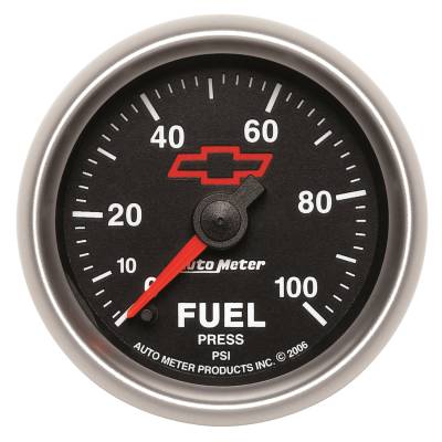 AutoMeter GAUGE, FUEL PRESSURE, 2 1/16" , 100PSI, DIGITAL STEPPER MOTOR, GM BOWTIE BLACK 3663-00406