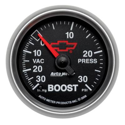 AutoMeter GAUGE, VAC/BOOST, 2 1/16" , 30INHG-30PSI, DIGITAL STEPPER MOTOR, GM BOWTIE BLACK 3659-00406