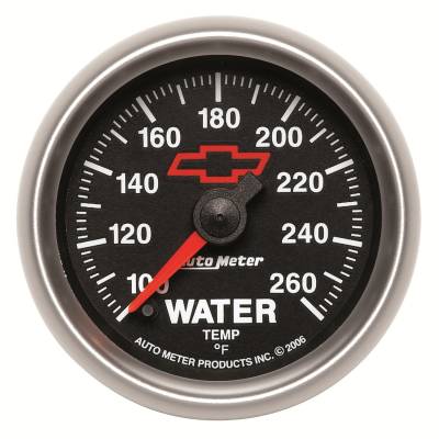 AutoMeter GAUGE,WATER TEMP,2 1/16",100-260 Degrees F,DIGITAL STEPPER MOTOR,GM BOWTIE BLACK 3655-00406