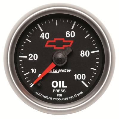 AutoMeter GAUGE, OIL PRESSURE, 2 1/16" , 100PSI, DIGITAL STEPPER MOTOR, GM BOWTIE BLACK 3653-00406