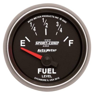 AutoMeter GAUGE, FUEL LEVEL, 2 1/16" , 240OE TO 33OF, ELEC, SPORT-COMP II 3616