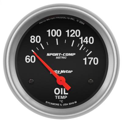 AutoMeter GAUGE, OIL TEMP, 2 5/8" , 60-170 Degrees F, ELECTRIC, SPORT-COMP 3543-M