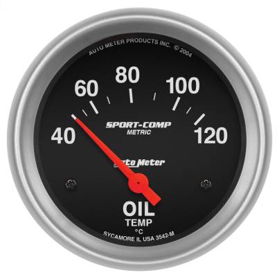 AutoMeter GAUGE, OIL TEMP, 2 5/8" , 40-120 Degrees F, ELECTRIC, SPORT-COMP 3542-M