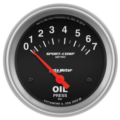 AutoMeter GAUGE, OIL PRESSURE, 2 5/8" , 7 BAR, ELECTRIC, SPORT-COMP 3522-M