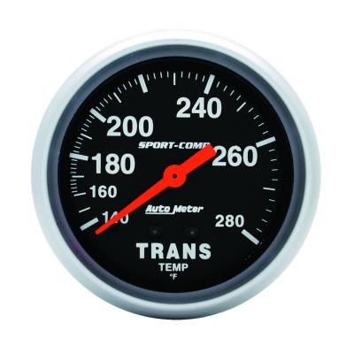 AutoMeter GAUGE,TRANSMISSION TEMP,2 5/8",140-280 Degrees F,MECHANICAL,8FT.,SPORT-COMP 3451