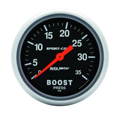 AutoMeter GAUGE, BOOST, 2 5/8" , 35PSI, MECHANICAL, SPORT-COMP 3404