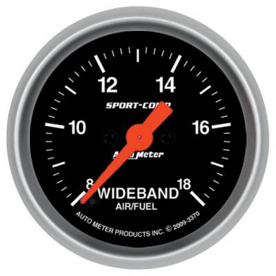 AutoMeter GAUGE, AIR/FUEL RATIO-WIDEBAND, ANALOG, 2 1/16" , 8:1-18:1, STEPPER MOTOR, SC 3370