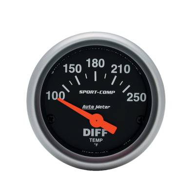 AutoMeter GAUGE, DIFFERENTIAL TEMP, 2 1/16" , 100-250 Degrees F, ELECTRIC, SPORT-COMP 3349