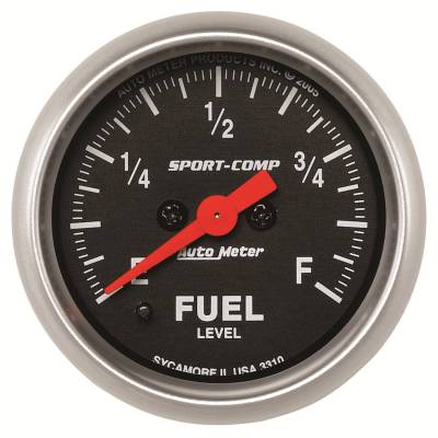 AutoMeter GAUGE, FUEL LEVEL, 2 1/16" , 0-280O PROGRAMMABLE, SPORT-COMP 3310