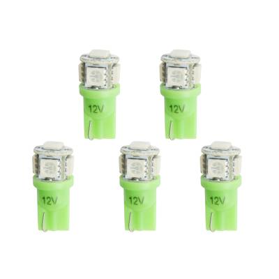 AutoMeter LED BULB, REPLACEMENT, T3 WEDGE, GREEN, 5 PACK 3285-K