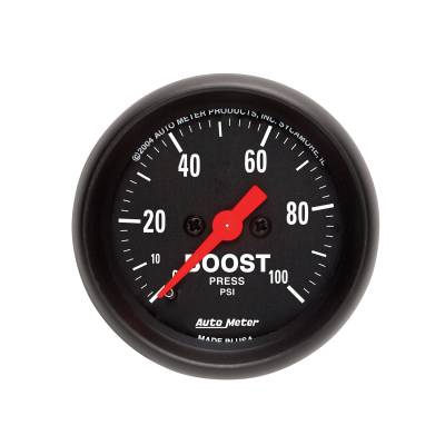 AutoMeter GAUGE, BOOST, 2 1/16" , 100PSI, MECHANICAL, Z-SERIES 2618