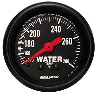 AutoMeter GAUGE, WATER TEMP, 2 1/16" , 140-280 Degrees F, MECHANICAL, Z-SERIES 2606