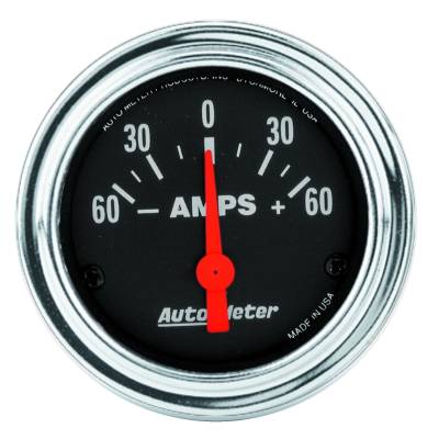 AutoMeter GAUGE, AMMETER, 2 1/16" , 60A, ELECTRIC, TRADITIONAL CHROME 2586