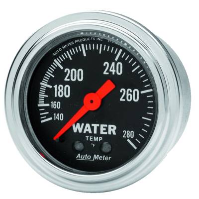 AutoMeter GAUGE, WATER TEMP, 2 1/16" , 140-280 Degrees F, MECHANICAL, TRADITIONAL CHROME 2431