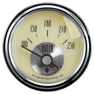 AutoMeter GAUGE, WATER TEMP, 2 1/16" , 250 Degrees F, ELEC, PRESTIGE ANTQ. IVORY 2037