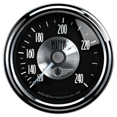 AutoMeter GAUGE, WATER TEMP, 2 1/16" , 240 Degrees F, MECH, PRESTIGE BLK. DIAMOND 2033