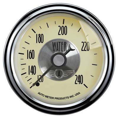 AutoMeter GAUGE, WATER TEMP, 2 1/16" , 240 Degrees F, MECH, PRESTIGE ANTQ. IVORY 2032