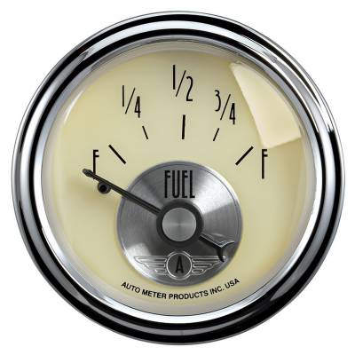 AutoMeter GAUGE, FUEL LEVEL, 2 1/16" , 0OE TO 90OF, ELEC, PRESTIGE ANTQ. IVORY 2013