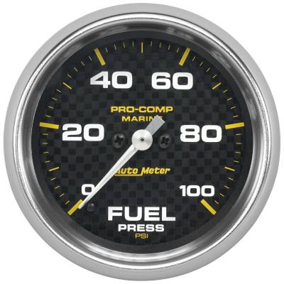 AutoMeter GAUGE, FUEL PRESSURE, 2 5/8", 100PSI, DIGITAL STEPPER MOTOR, MARINE CARBON FIBER 200851-40