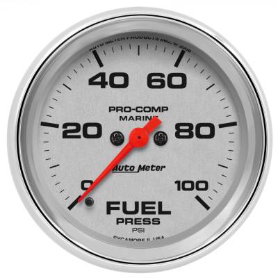 AutoMeter GAUGE, FUEL PRESSURE, 2 5/8" , 100PSI, DIGITAL STEPPER MOTOR, MARINE CHROME 200851-35