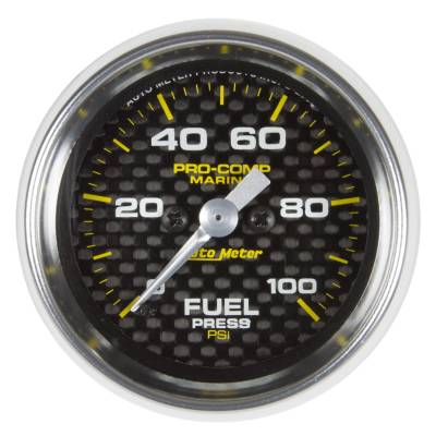 AutoMeter GAUGE, FUEL PRESSURE, 2 1/16" , 100PSI, DIGITAL STEPPER MOTOR, MARINE CARBON 200850-40