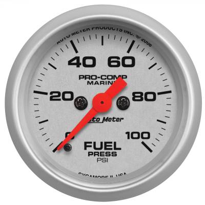 AutoMeter GAUGE, FUEL PRESSURE, 2 1/16" , 100PSI, DIGITAL STEPPER MOTOR, MARINE SILVER 200850-33