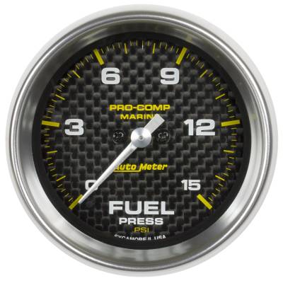 AutoMeter GAUGE, FUEL PRESSURE, 2 1/16", 15PSI, DIGITAL STEPPER MOTOR, MARINE CARBON FIBER 200848-40