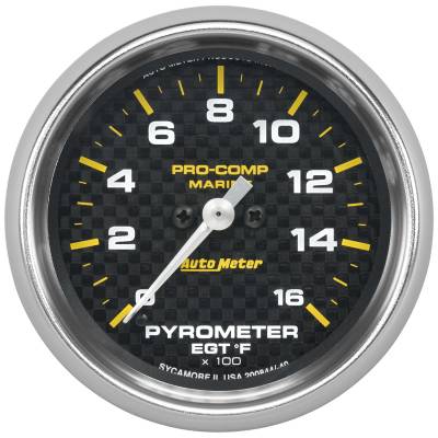 AutoMeter GAUGE, PYROMETER, 2 5/8" , 0-1,600 Degrees F, MARINE CARBON FIBER 200844-40