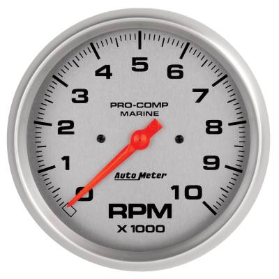 AutoMeter GAUGE, TACHOMETER, 5" , 10K RPM, MARINE SILVER 200801-33